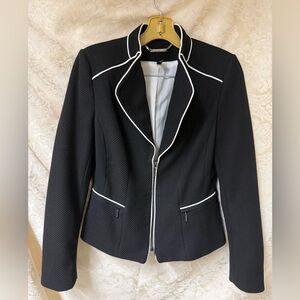 White House Black Market Black Suit with white piping